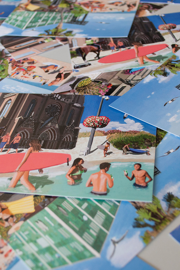 Postcards that are part of the installation, Thank you for the Sun. An collaboration between the Dutch Design Duo VANTOT, Sander Wassink and Job van den Berg. The installation was on show during the Dutch Design Week.