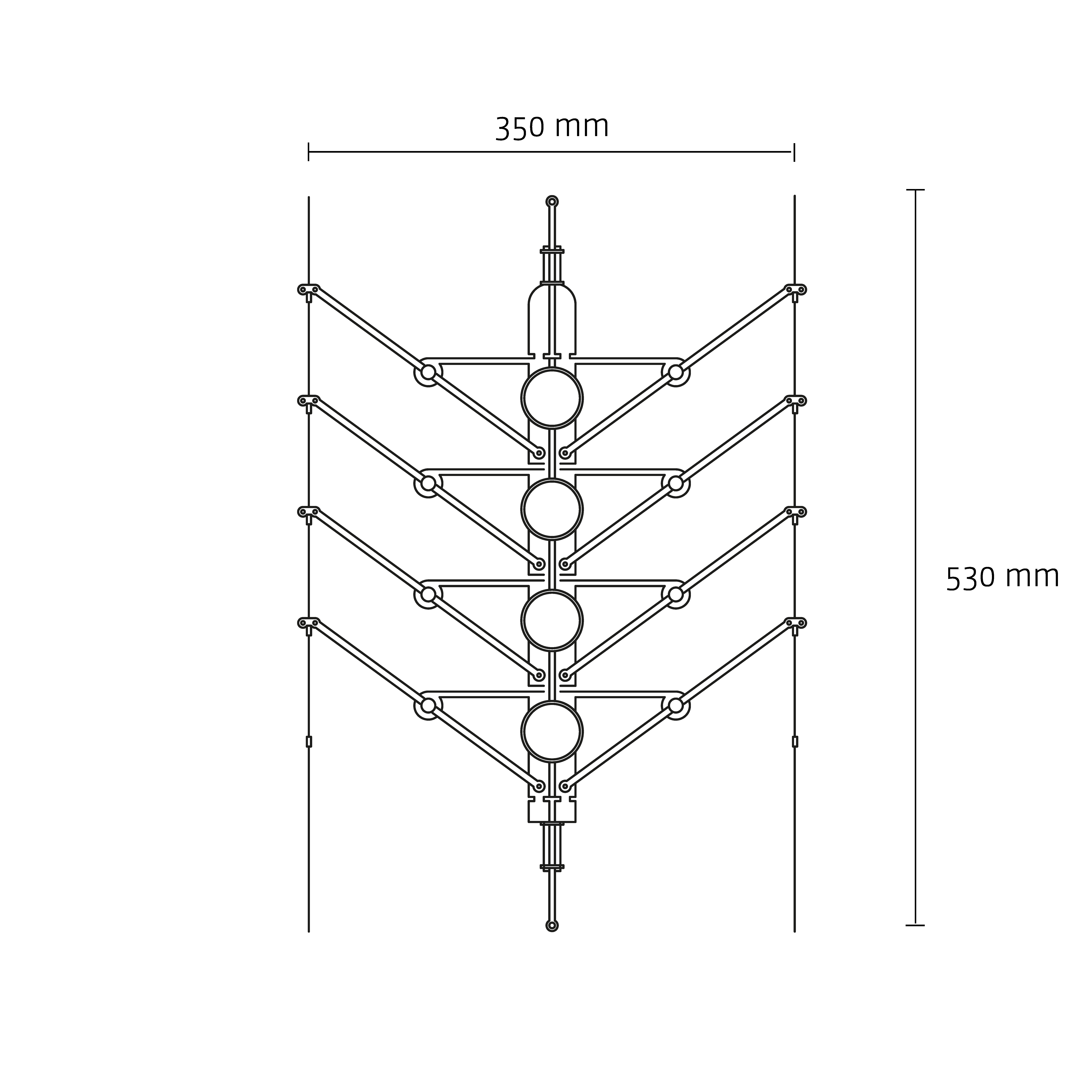 Technical drawing of VANTOT's VVV. a modular LED light concept that redefines the possibilities of illumination. Created with the support of DCW Editions.